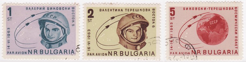 Immagine:Valery_Bykovsky_Valentina_Tereshkova_Vostok_5_Vostok_6_-_Bulgaria_-_1963.jpg