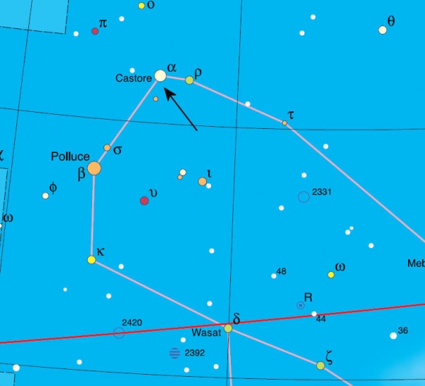 Mappa per l'individuazione della Delta Orionis
