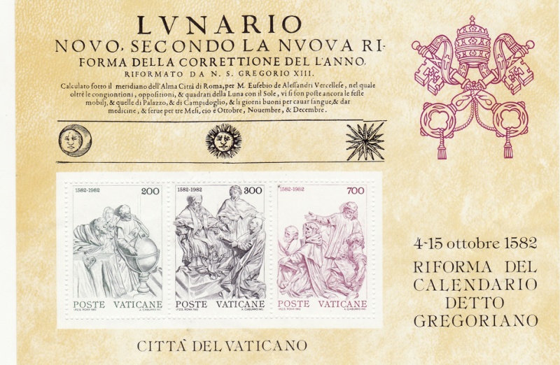 File:400 anni riforma calendario gregoriano foglietto - Città del Vaticano 1982.jpg